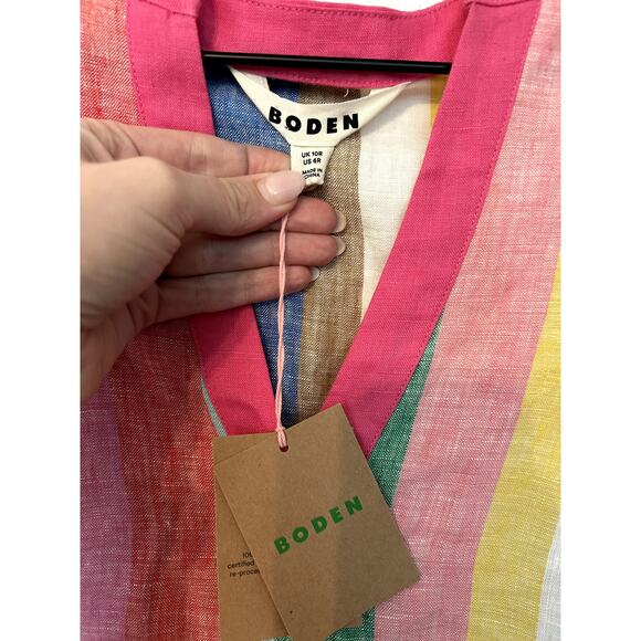 NWT Boden Cleo Linen Tie Waist Dress - Picture 4 of 5